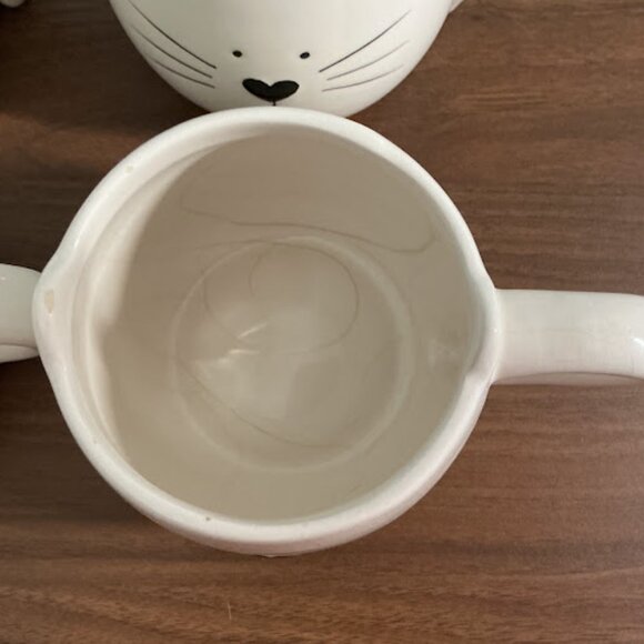 WHITE CAT FACE WITH EARS COFFEE/TEA MUGS SET OF 4 - Picture 10 of 10